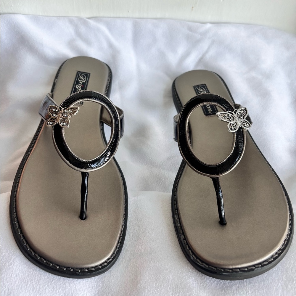 Brighton Osiris Black Sandals with Butterfly Ornament Size 10M - Picture 4 of 7